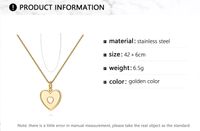 Ig Style Round Oval Heart Shape Stainless Steel Imitation Pearl Plating Inlay Shell 18k Gold Plated Pendant Necklace sku image 4