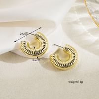 1 Pair Ig Style Simple Style C Shape Spray Paint Stainless Steel Arylic Ear Studs main image 3