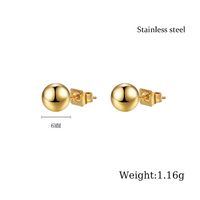 1 Pair Basic Solid Color Plating 304 Stainless Steel 18K Gold Plated Ear Studs main image 6