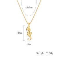 Classic Style Commute Hippocampus 304 Stainless Steel Plating 18K Gold Plated Men's Pendant Necklace main image 6