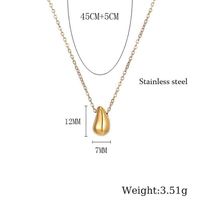 304 Stainless Steel 18K Gold Plated Simple Style Commute Plating Water Droplets Pendant Necklace main image 6