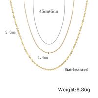 304 Stainless Steel 18K Gold Plated Lady Simple Style Plating Solid Color Layered Necklaces main image 6
