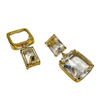 1 Pair Elegant Lady Geometric Plating Inlay Copper Artificial Crystal Drop Earrings main image 4