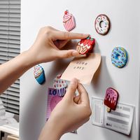Cute Sweet Classic Style Ice Cream Cake Pvc Stainless Steel Silica Gel Refrigerator Magnet Artificial Decorations main image 1