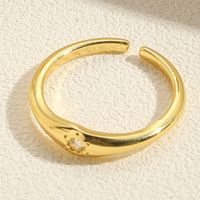 Beach Simple Style Commute Geometric Copper Plating Inlay Zircon 14k Gold Plated Open Rings main image 8
