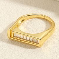 Beach Simple Style Commute Geometric Copper Plating Inlay Zircon 14k Gold Plated Open Rings main image 6