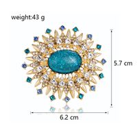 Classic Style Round Zinc Alloy Plating Inlay Artificial Gemstones Women's Brooches main image 3