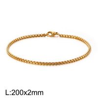 Simple Style Solid Color Titanium Steel Plating Chain 18K Gold Plated Men's Bracelets sku image 3