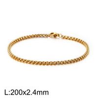Simple Style Solid Color Titanium Steel Plating Chain 18K Gold Plated Men's Bracelets sku image 4