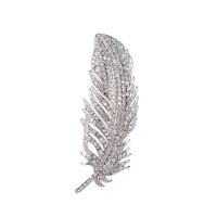 Simple Style Leaf Alloy Plating Inlay Rhinestones Women's Brooches main image 4