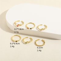 Simple Style Commute Geometric Copper Plating Inlay Zircon 14k Gold Plated Open Rings main image 2