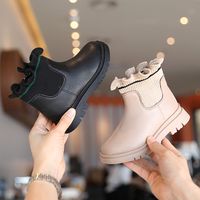 Girl's Streetwear Solid Color Round Toe Sock Boots main image 4