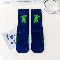 Unisex Casual Letter Bear Cotton Crew Socks A Pair sku image 2