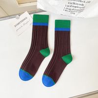 Unisex Casual Color Block Nylon Cotton Crew Socks A Pair sku image 4