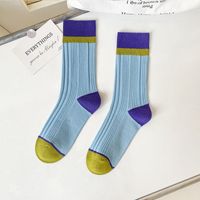 Unisex Casual Color Block Nylon Cotton Crew Socks A Pair sku image 3