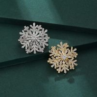 Vintage Style Snowflake Copper Plating Women's Brooches main image 1