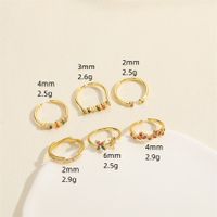 Elegant Vintage Style Sweet Flower Copper Plating Inlay Zircon 14k Gold Plated Open Rings main image 2