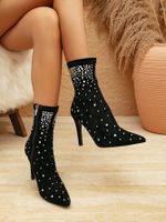 Women's Streetwear Solid Color Rhinestone Point Toe Classic Boots main image 5