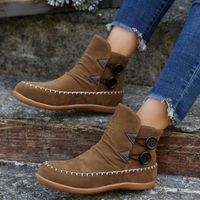 Women's Vintage Style Solid Color Round Toe Martin Boots main image 6