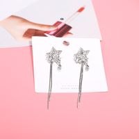 1 Pair Simple Style Classic Style Round Star Snowflake Inlay Alloy Rhinestones Drop Earrings main image 3
