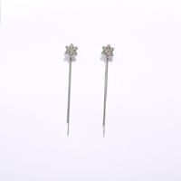 1 Pair Simple Style Classic Style Round Star Snowflake Inlay Alloy Rhinestones Drop Earrings main image 5