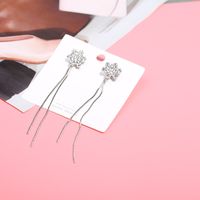 1 Pair Simple Style Classic Style Round Star Snowflake Inlay Alloy Rhinestones Drop Earrings sku image 2