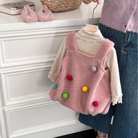 Décontractée Couleur Unie Coton Filles Vêtements Ensembles main image 3