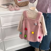 Casual Solid Color Cotton Girls Clothing Sets main image 2