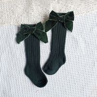 Girl's Princess Bow Knot Cotton Crew Socks 2 Pieces sku image 4