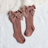 Girl's Princess Bow Knot Cotton Crew Socks 2 Pieces sku image 13