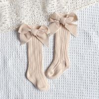 Girl's Princess Bow Knot Cotton Crew Socks 2 Pieces sku image 10