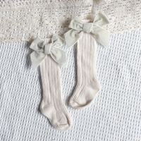 Girl's Princess Bow Knot Cotton Crew Socks 2 Pieces sku image 7