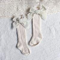 Girl's Princess Bow Knot Cotton Crew Socks 2 Pieces sku image 8