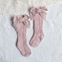 Girl's Princess Bow Knot Cotton Crew Socks 2 Pieces sku image 19