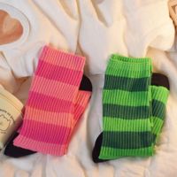 Women's Simple Style Stripe Cotton Jacquard Crew Socks A Pair main image 2