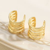 1 Pair Elegant Lady Simple Style Geometric Plating Inlay Brass Zircon 14k Gold Plated White Gold Plated Ear Cuffs sku image 2