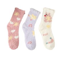 Women's Sweet Cartoon Star Flower Polyester Jacquard Crew Socks A Pair main image 4