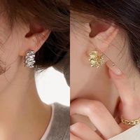 Wholesale Jewelry Vintage Style Solid Color Alloy White Gold Plated Gold Plated Plating Hoop Earrings main image 6