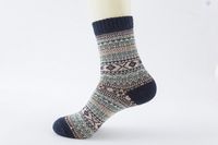 Unisex Japanese Style Geometric Color Block Cotton Wool Crew Socks A Pair sku image 5