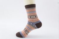 Unisex Japanese Style Geometric Color Block Cotton Wool Crew Socks A Pair sku image 1