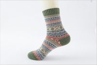 Unisex Japanese Style Geometric Color Block Cotton Wool Crew Socks A Pair sku image 2