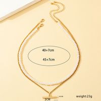 Simple Style Geometric Imitation Pearl Alloy Plating Women's Layered Necklaces sku image 1
