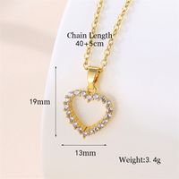 Stainless Steel Titanium Steel 18K Gold Plated Vintage Style Plating Inlay Round Heart Shape Snowflake Zircon Pendant Necklace sku image 5