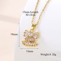 Stainless Steel Titanium Steel 18K Gold Plated Vintage Style Plating Inlay Round Heart Shape Snowflake Zircon Pendant Necklace sku image 10