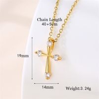 Stainless Steel Titanium Steel 18K Gold Plated Vintage Style Plating Inlay Round Heart Shape Snowflake Zircon Pendant Necklace sku image 1
