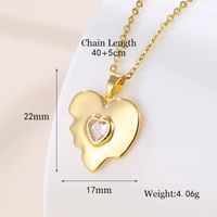 Stainless Steel Titanium Steel 18K Gold Plated Vintage Style Plating Inlay Round Heart Shape Snowflake Zircon Pendant Necklace sku image 4