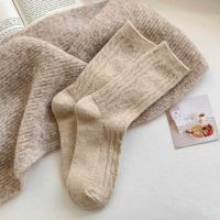Women's Japanese Style Solid Color Argyle Wool Crew Socks A Pair sku image 3