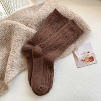 Women's Japanese Style Solid Color Argyle Wool Crew Socks A Pair sku image 5