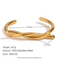 Vintage Style Solid Color Stainless Steel Plating Bangle main image 5