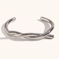 Vintage Style Solid Color Stainless Steel Plating Bangle main image 4